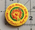 Stevie Wonder's Hotter Than July Musical Picnic Pin VTG 80's Pinback Button Rock