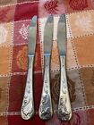 Set of 3 Cambridge Rooster Chicken Butter Knife Silverware Flatware Stainless