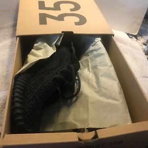 ADIDAS YEEZY BOOST 350 BLACK KNIT SUEDE SNEAKERS MENS 10.5 M VERY RARE