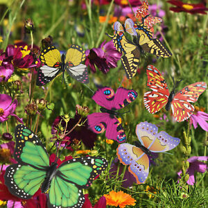 50Pcs Butterfly Stakes Outdoor Yard Planter Flower Pot Bed Garden Decor Yard Art