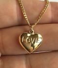 14K REAL GOLD HEART LOVE NECKLACE 20