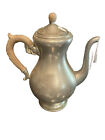 Antique Royal Pewter Holland Wood Handle Pewter Drink Pitcher Tea Pot