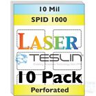 Laser Teslin Paper - 8up Perforated - For Making PVC-Like ID Cards - 10 Sheets