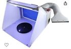 Portable Hobby Airbrush Spray Booth Exhaust Filter Extractor Set with LED Light