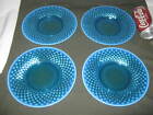 4 FENTON LIGHT BLUE HOBNAIL TOPAZ OPALESCENT GLASS CAKE PEDESTAL PIE 8 