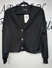 New Social Standard Cropped Cardigan Black Small