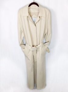 London Fog Women’s Size 12R Single Breasted Trench Coat Khaki Belted Textured