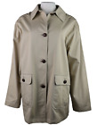 LONDON FOG US Women’s 2X Chino Beige Cotton Twill Trench Coat Overcoat Washable