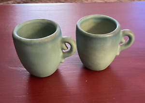 New Listing2 Van Briggle Demitasse Cups Turquoise Blue Signed Vintage Arts Crafts Pottery