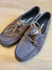 Timberland Men's Brown Tan Leather Boat Shoes Lace Up Loafers Size 8.5