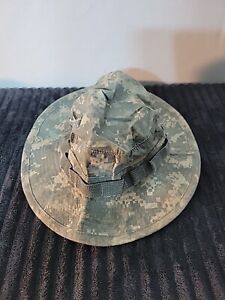 Vtg Boonie Hat 7 Army ACU Universal Camo Sun Hot Weather Military NO Chin Strap