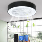 TCFUNDY LED Ceiling Fan with Light App & Remote Control Flush Mount Ceiling Fan
