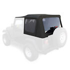For 1987-1995 Jeep Wrangler YJ 2DR Soft Top Sailcloth Black w/ Tinted Windows
