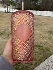 2022 Starbucks Winter Holiday Jeweled Tumbler Cold Cup - Rose Gold GRANDE 16oz