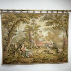 French Tapestry Vintage Medieval Pictorial Wall Tapestry 37”x 28”made In France