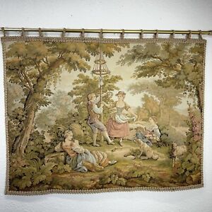 New ListingFrench Tapestry Vintage Medieval Pictorial Wall Tapestry 37”x 28”made In France