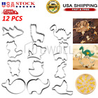 12 pcs Cookie Cutters Shapes Kids Home Baking Metal Animal Stainless Steel Mold