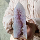 New Listing1.86LB natural amethyst agate crystal obelisk Shi Ying crystal energy column
