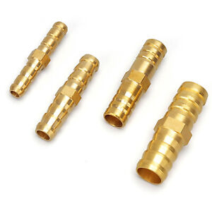 Straight Solid Brass Hose Joiner Barbed Connector Air Fuel Water Pipe Tubing