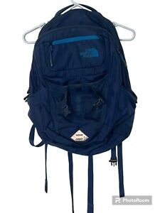 North Face Backpack Blue Recon Flexvent Rucksack Padded School Hiking Gym Travel