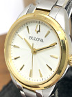 Bulova Women's Watch 98L277 Sutton White Dial Quartz 2-Tone Stainless Steel 28mm