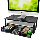 -Metal Monitor Stand Riser and Computer Desk Organizer with Drawer for Laptop...