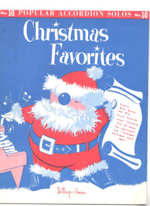 POPULAR ACCORDION  Solos Christmas Favorites 1960 Sheet Music NO. 10