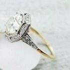 Vintage Art Deco Style Lab-Created Diamond Old European Engagement Silver Ring