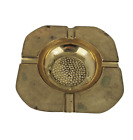 Vintage Art Deco MCM Solid Brass Ashtray 4 Sided