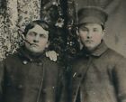 New ListingAntique Tintype Photo - Young Affectionate Men w/ Man Smoking Pipe Gay Int