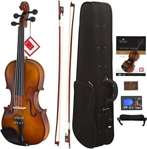 Cecilio Violin For Kids & Adults, Beginners Violins Kit, 3/4 - Natural Varnish-
