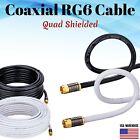 RG6 Coaxial Digital Cable Quad Shielded Satellite TV Antenna Coax Dish Video HD