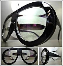 OVERSIZED CLASSIC VINTAGE RETRO Style Clear Lens EYE GLASSES Black Fashion Frame