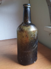 1790s FREE BLOWN PONTILED BLACKGLASS LIQUOR BOTTLE DUG IN NEW ORLEANS CRUDE