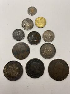 Antique Coin Lot  Francs,pfennig,centimes,large Cent  And More