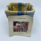 Longaberger Teaspoon  Basket 2004 With Cornflower Plaid TEASPOON Basket Liner