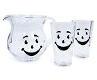 Kool-Aid Man 64-Ounce Glass Pitcher and Two 16-Ounce Pint Glasses