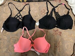Lot Of 3 Victoria’s Secret Bra   Size 36B 36C Lined Perfect New With Tags