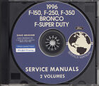 1996 Ford Truck Shop Manual CD F150 F250 F350 Pickup Super Duty Bronco Service