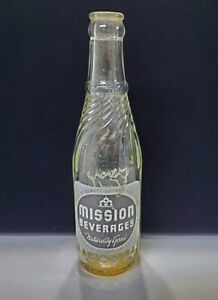 MISSION BEVERAGES Glass Soda Bottle 9 oz Bristol Kingsport TENNESSEE TN Orange