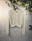 ALICE OLIVIA Women's Kitty Pearl Embellished Cardigan Knit Button Up MED? READ