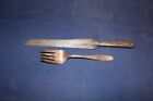 Carving knife and serving fork silver/silverplate