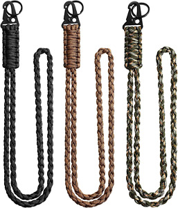 Paracord Lanyard Keychains Braided Wrist Strap Outdoor Survival Parachute 3 Pcs