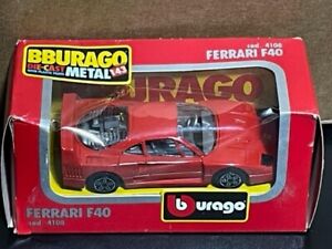 1984 Burago Bburago 4 INCH Ferrari F40, #4108, 1/43, Red, Diecast, NIB