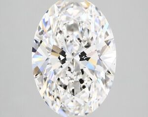 Lab-Created Diamond 3.38 Ct Oval F SI1 Quality Excellent Cut IGI Certified