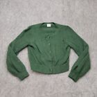 Aritzia Sunday Best Sweater Womens Medium Green Cardigan Crop Cropped Ladies