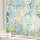 Rainbow Window Privacy Film: 3D Stained Glass Holographic Window Cling Film Heat