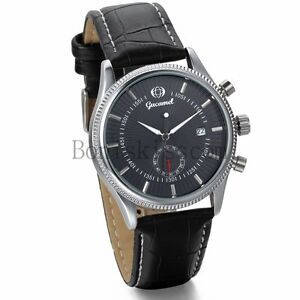 Men's Casual Skeleton Automatic Mechanical With Date Leather Band Wrist Watch