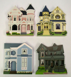 Shelia's Collectibles Houses Lot Of 4 - Oregon, Michigan, Arkansas, California