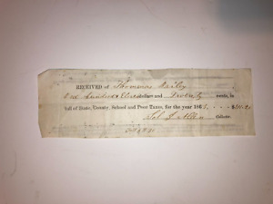 1863 Civil War Tax Document Paid  State Of North Carolina
